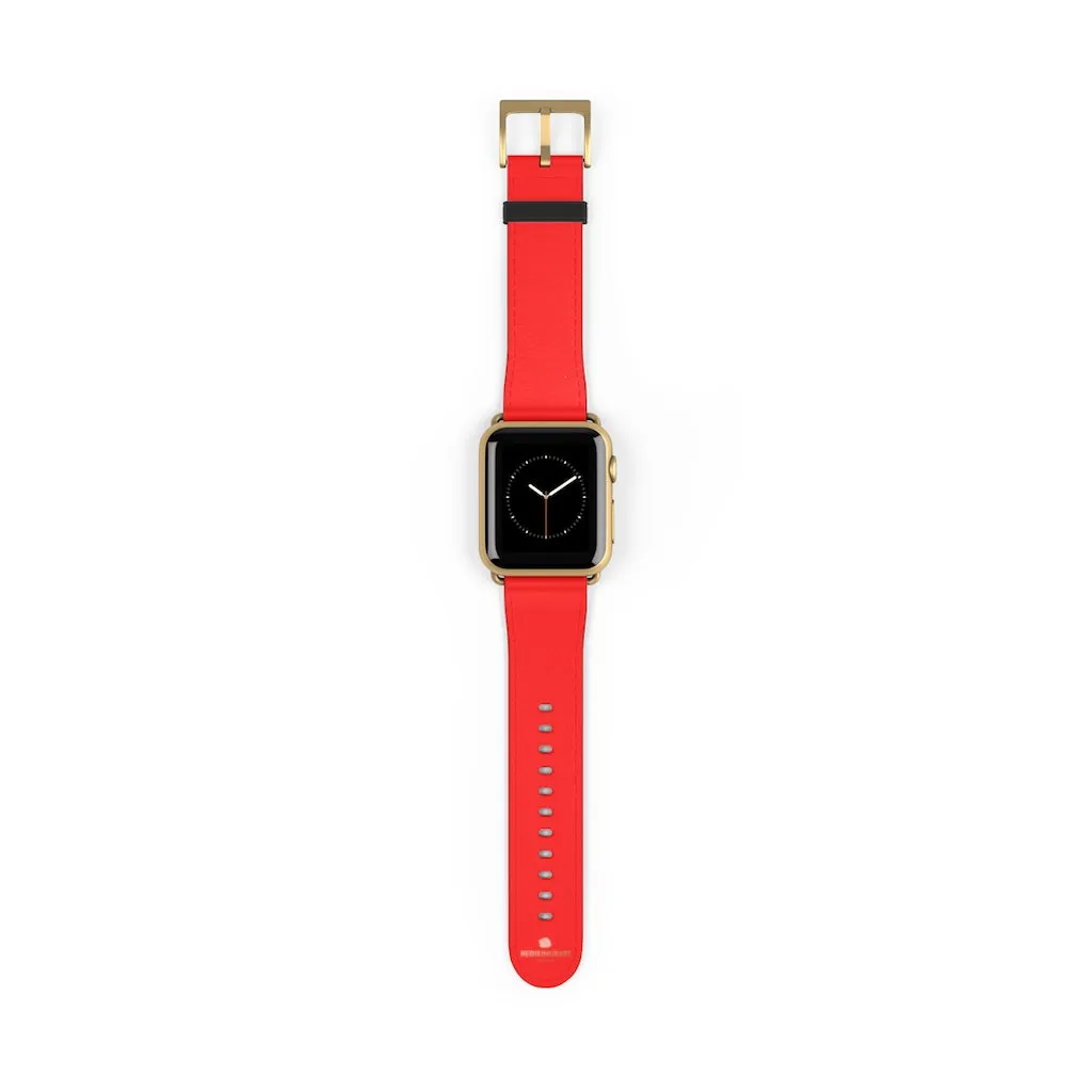 Hot Red Apple Watch Band, Solid Color 38mm/42mm Best Watch Band Strap - Made in USA