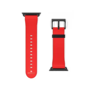 Hot Red Apple Watch Band, Solid Color 38mm/42mm Best Watch Band Strap - Made in USA
