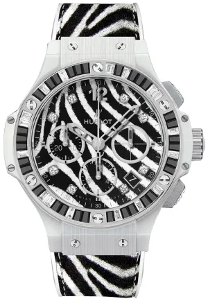 Hublot Big Bang Zebra Stainless Steel &amp; Spinels &amp; Topazes Ladies Watch
