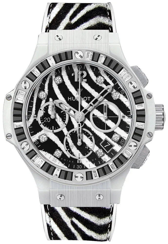 Hublot Big Bang Zebra Stainless Steel &amp; Spinels &amp; Topazes Ladies Watch