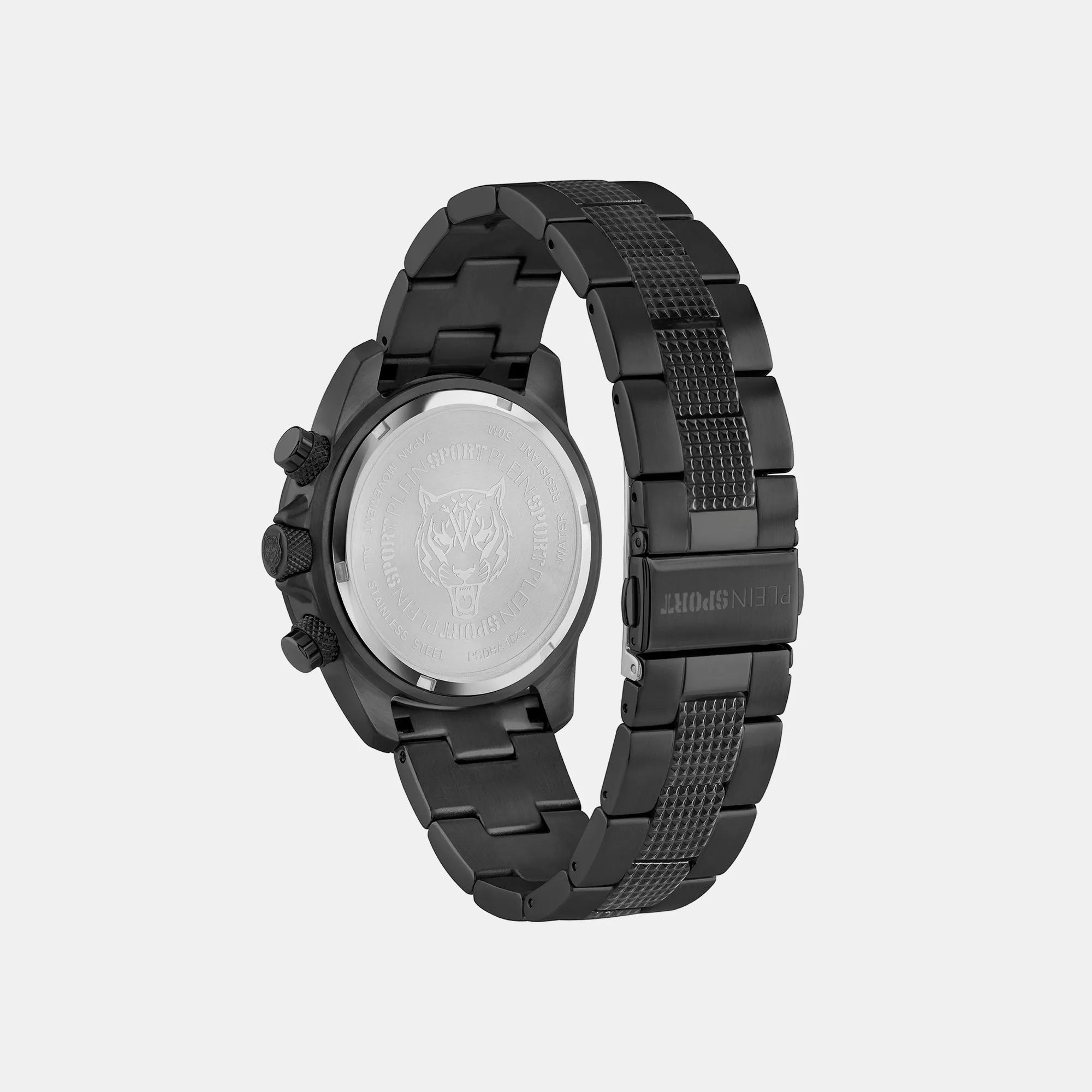 Hurricane Men Black Chronograph Stainless Steel Watch PSDBA1023