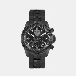 Hurricane Men Black Chronograph Stainless Steel Watch PSDBA1023