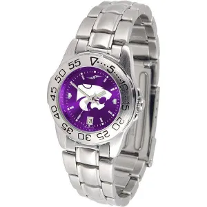 Kansas State Wildcats Ladies AnoChrome  Steel Band Sports Watch