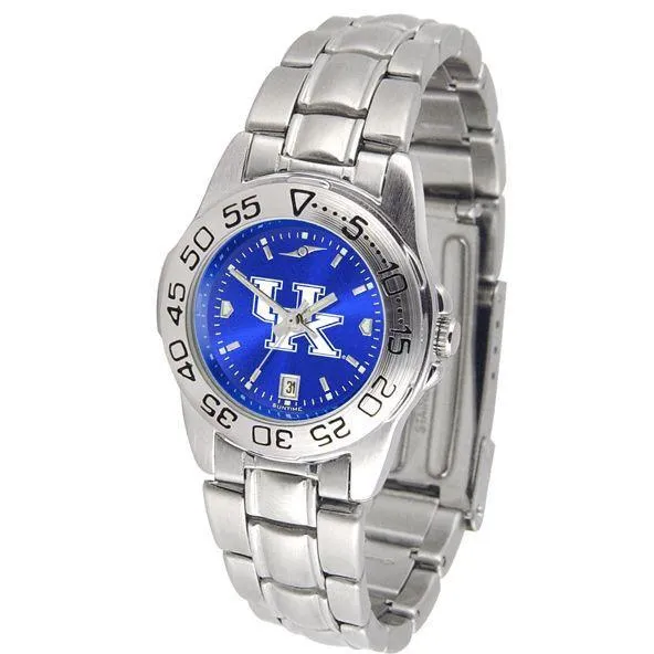 Kentucky Wildcats Ladies AnoChrome  Steel Band Sports Watch