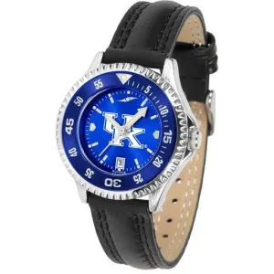 Kentucky Wildcats Ladies Competitor Ano Poly/Leather Band Watch w/ Colored Bezel
