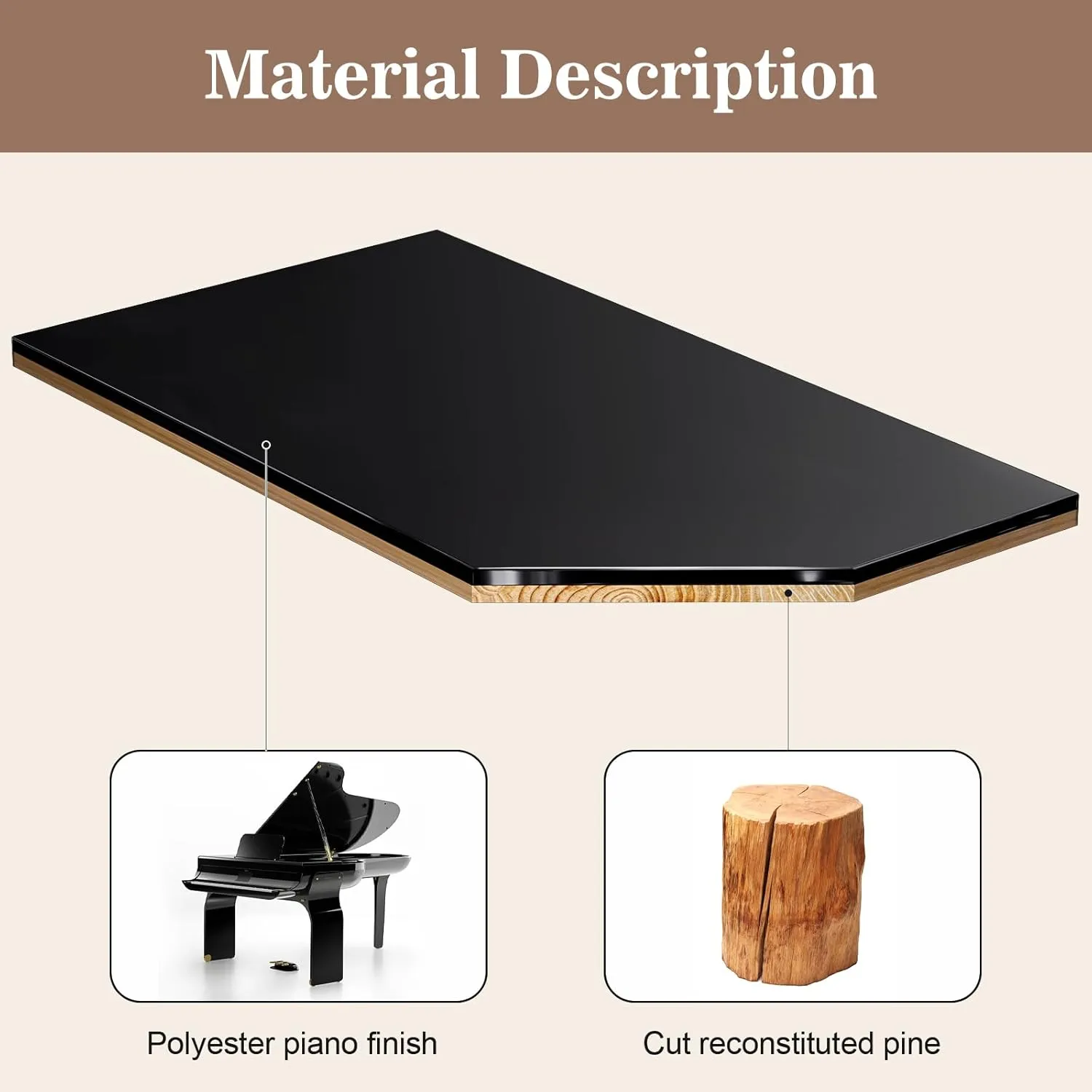 Lacquered Finish Wooden Men's Jewelry Box, Watch and Sunglasses Box Organizer for Men, 2-Tier Watch Holder Display Cases with Clear Glass Top and Storage Drawer