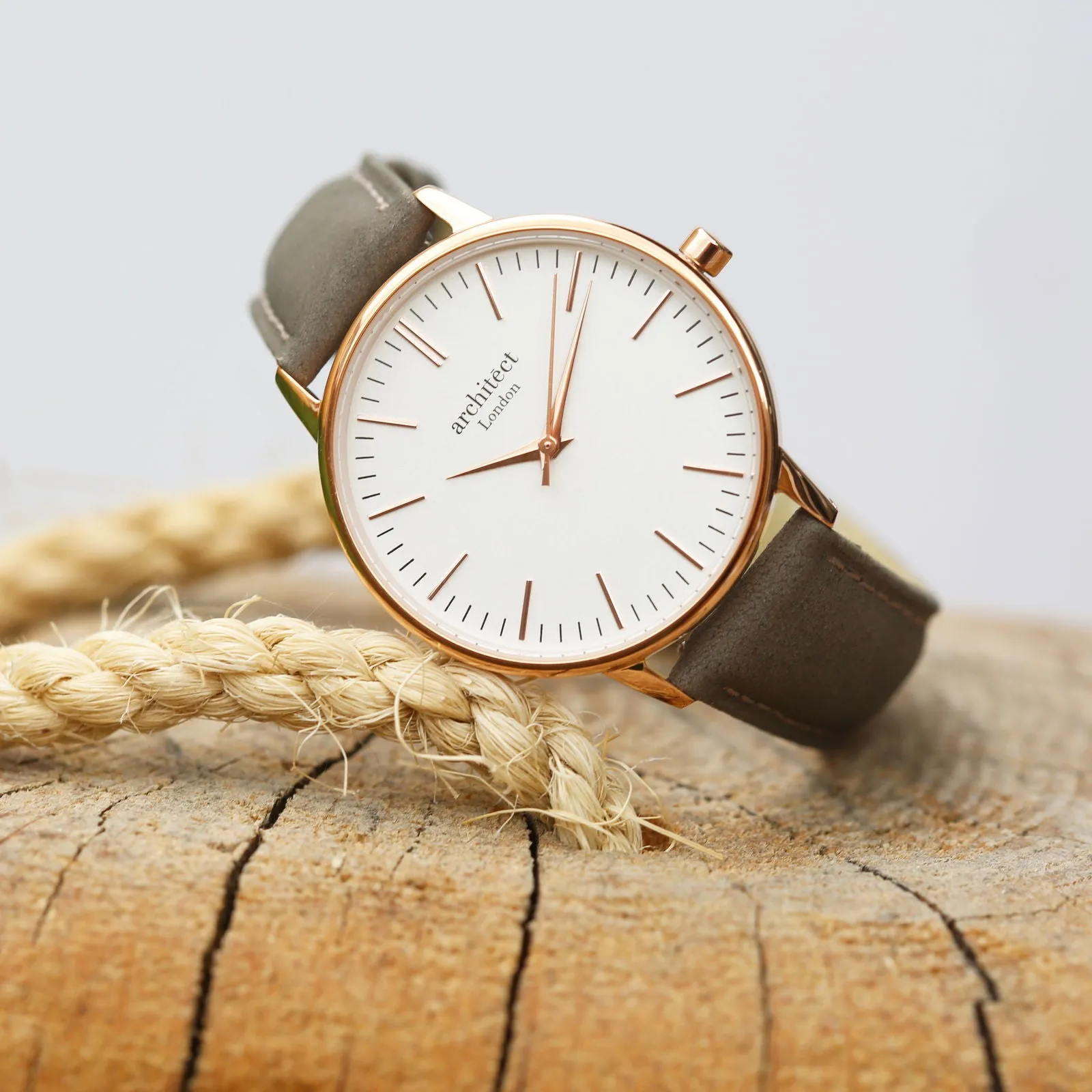 Ladies Handwriting Engraved Watch in Light Grey