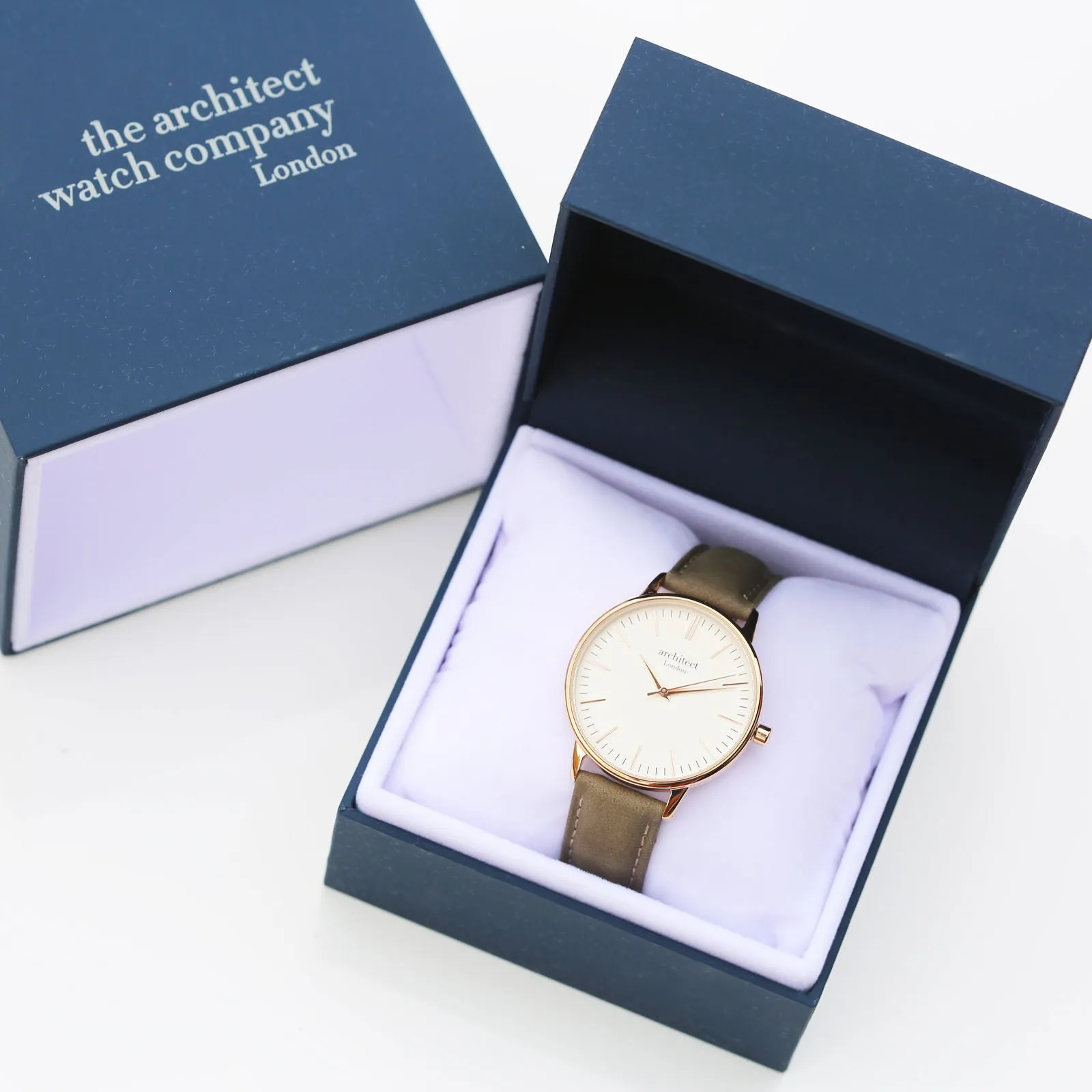 Ladies Handwriting Engraved Watch in Light Grey