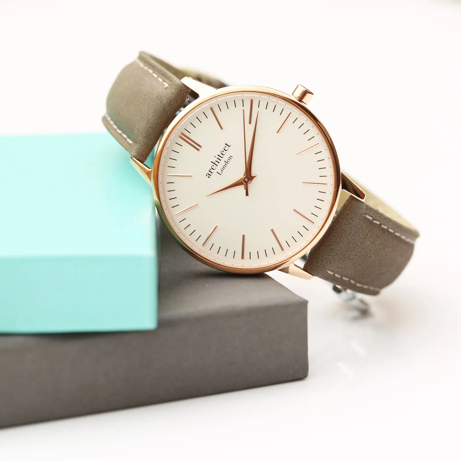Ladies Handwriting Engraved Watch in Light Grey