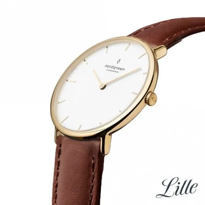 Ladies Native Leather Gold 32mm Watch NR32GOLEBRXX