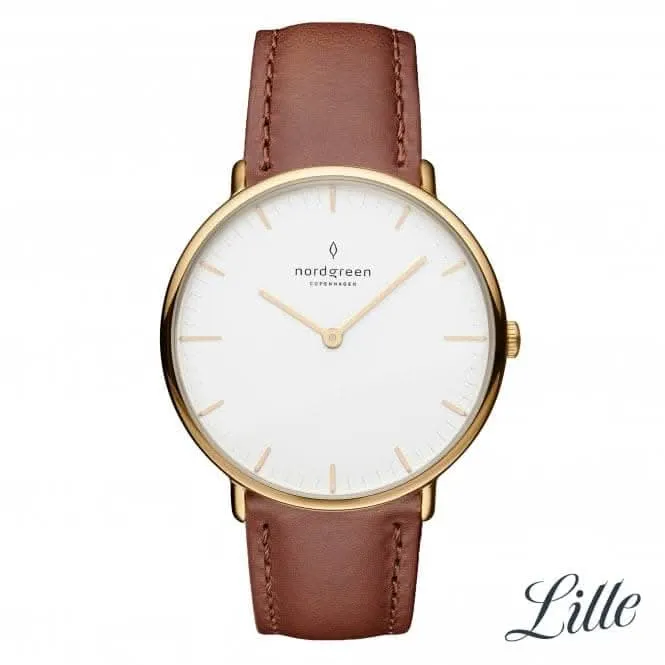Ladies Native Leather Gold 32mm Watch NR32GOLEBRXX