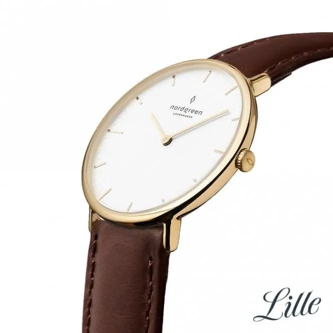Ladies Native Leather Gold 32mm Watch NR32GOLEDBXX
