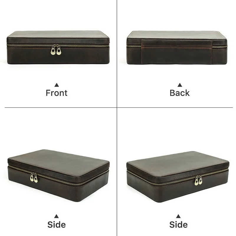 Leather Watch Box for 12 Watches - Free Monogram