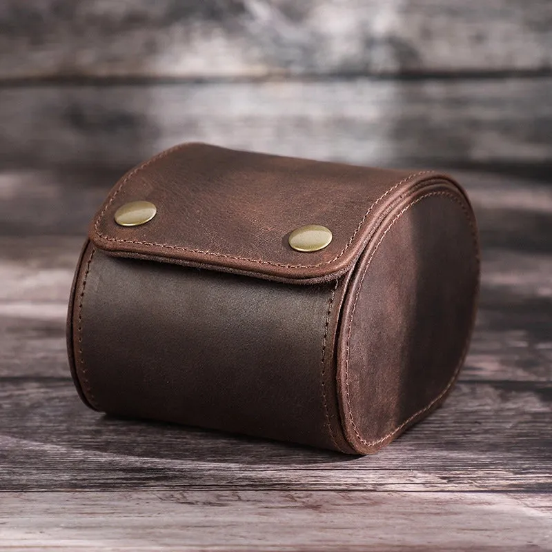 Leather Watch Travel Roll Case for 1 Watch