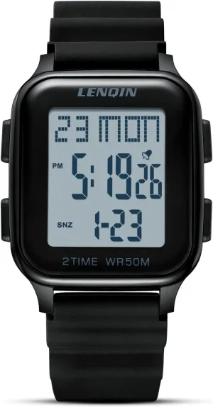 LN LENQIN Mens Digital Watch Ultra Thin Minimalist Sports Waterproof Digital Watches Men Outdoor Wrist Watch for Men with LED Backlight Timer Alarm Date
