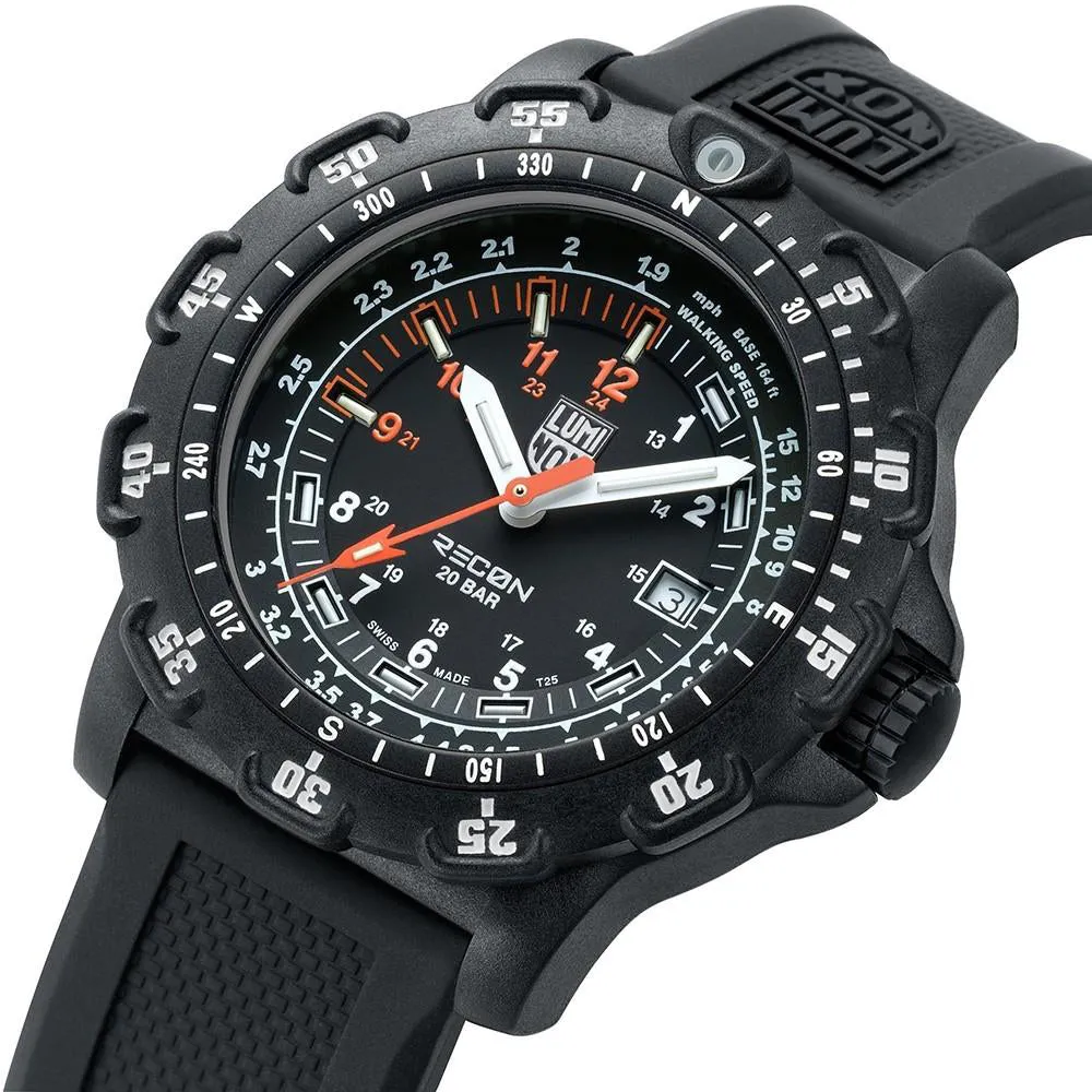 Luminox Recon Point 8820 Mens Black Rubber Band Black Dial Quartz Analog Watch - XL.8822.MI.F