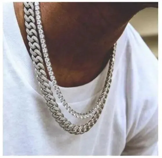 Luxurious Cameo Gold Cuban Link Jewelry Set with Dazzling Tennis Choker and Bracelet