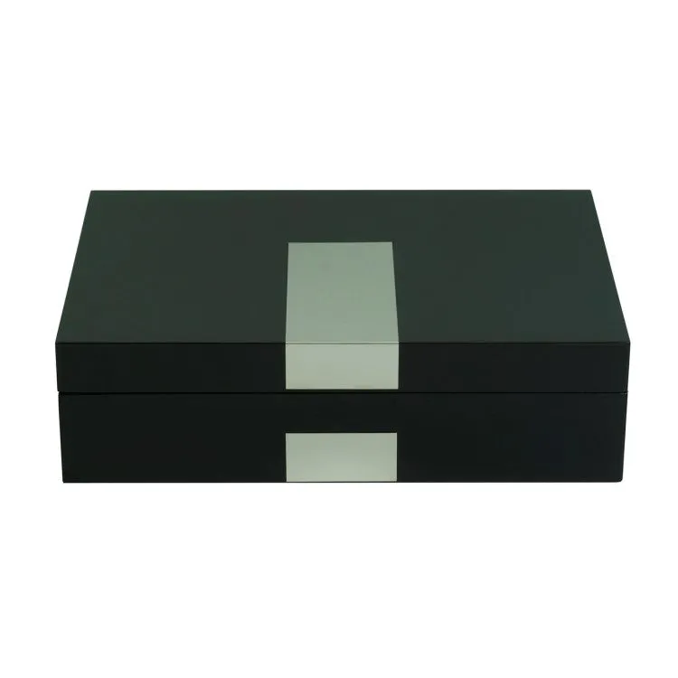 Luxurious Ebony Lacquered 8 Slots Wooden Wrist Watch Box with Lock