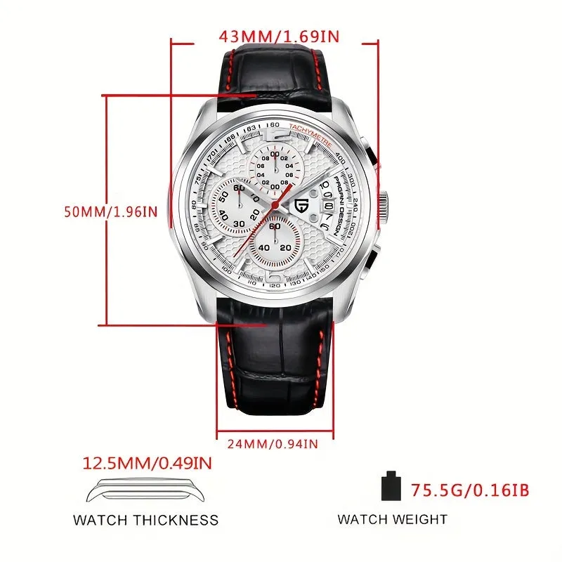 Luxurious Sports Quartz Wristwatch For Men, 43MM In Size, From Pagani Design