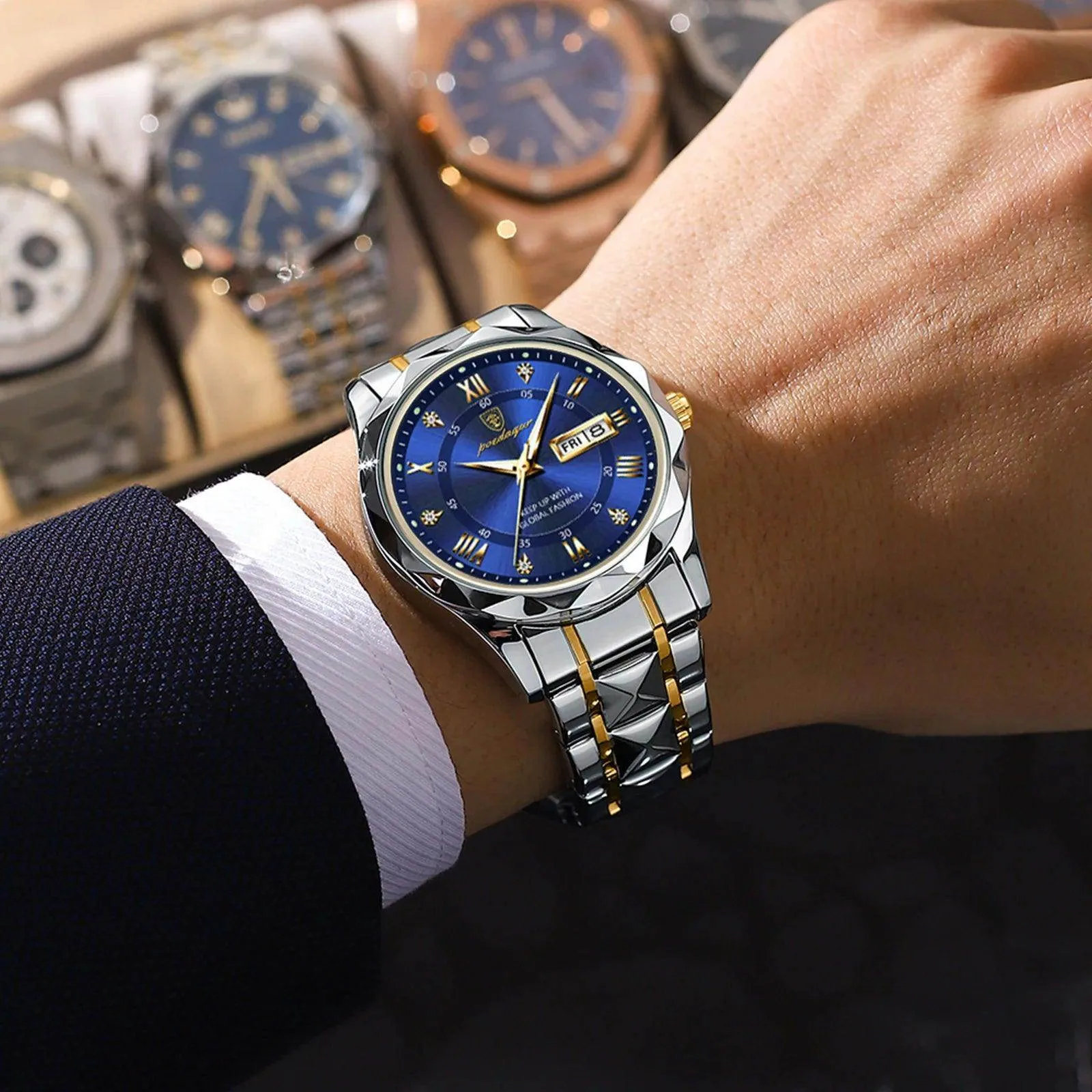 Luxury Wristwatch Stainless Steel Quartz Men's Watch