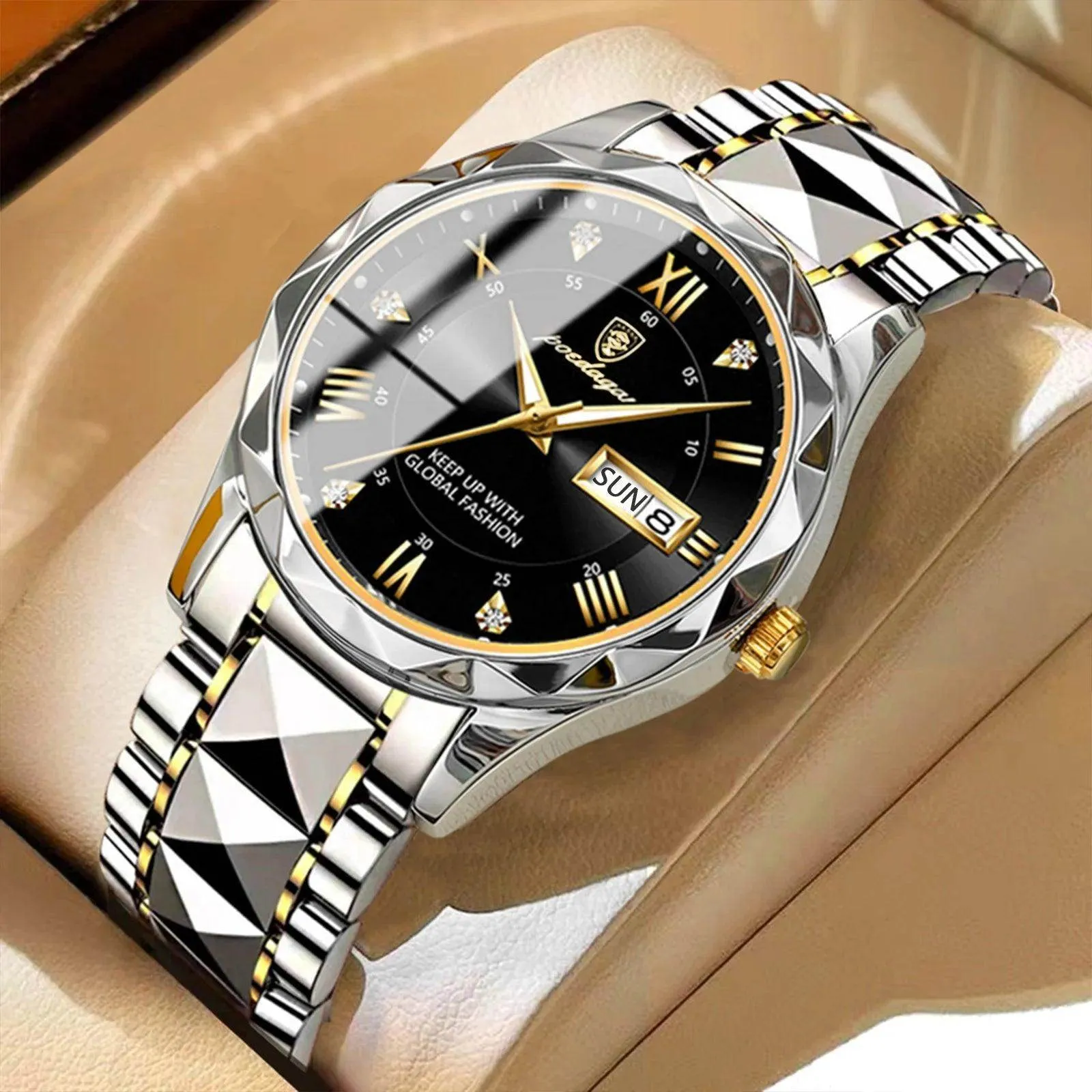 Luxury Wristwatch Stainless Steel Quartz Men's Watch