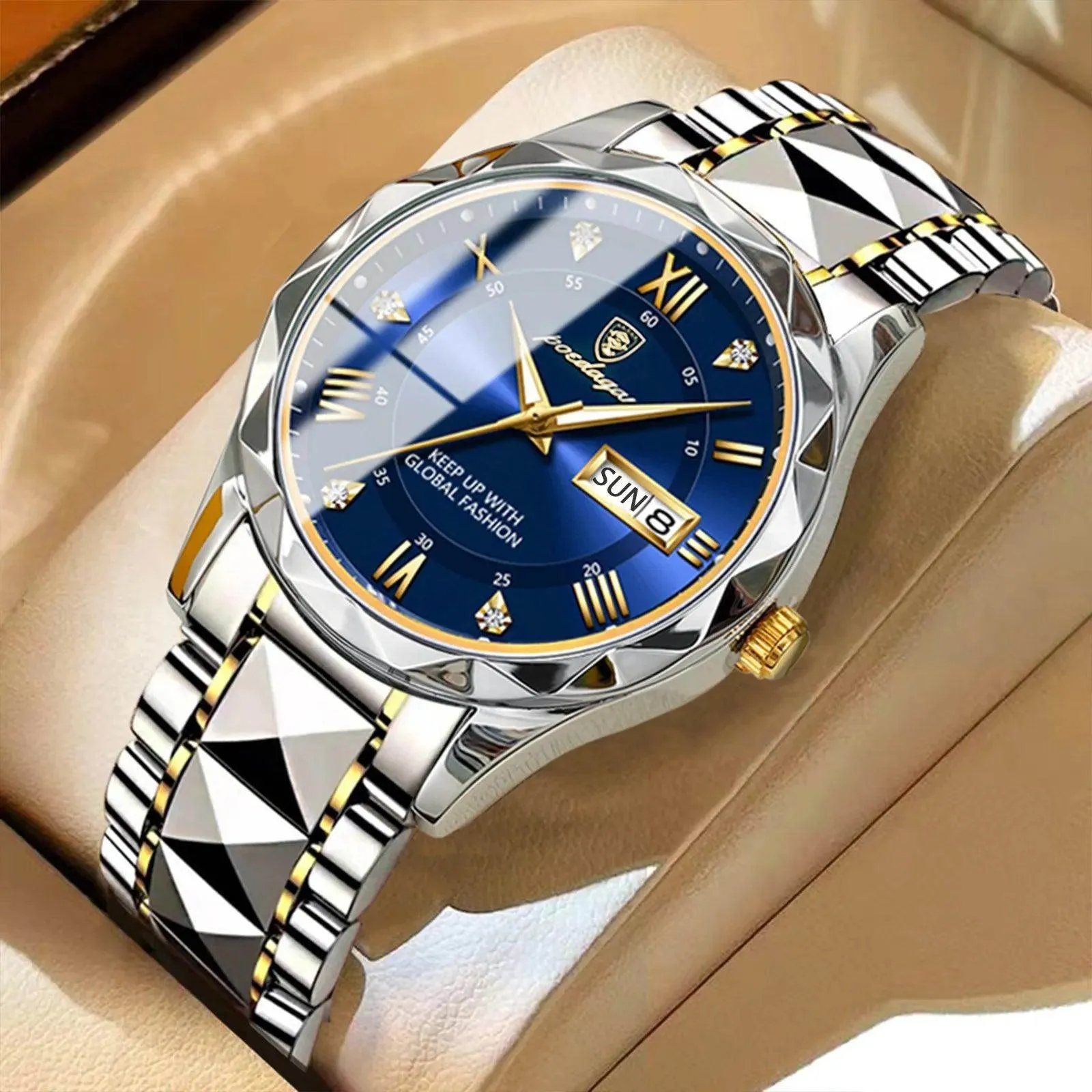 Luxury Wristwatch Stainless Steel Quartz Men's Watch