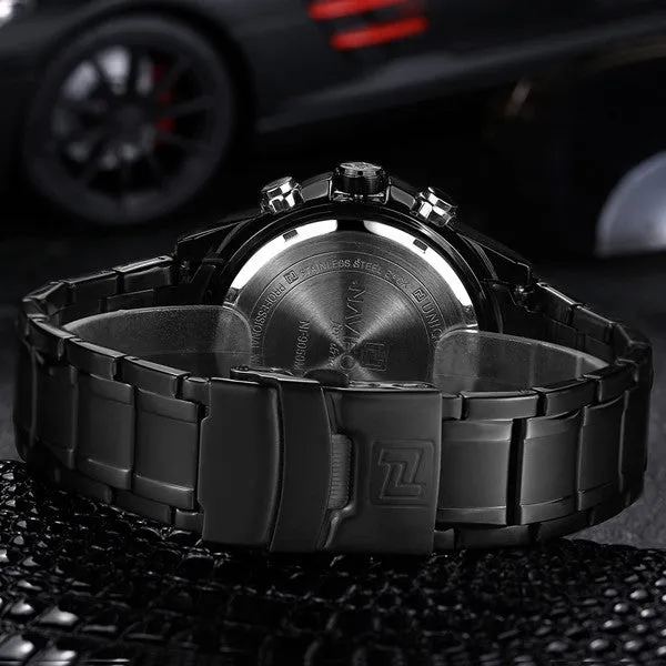 Men Watches NAVIFORCE Luxury Brand Full Steel Quartz Clock Digital LED Watch Army Military Sport Watch