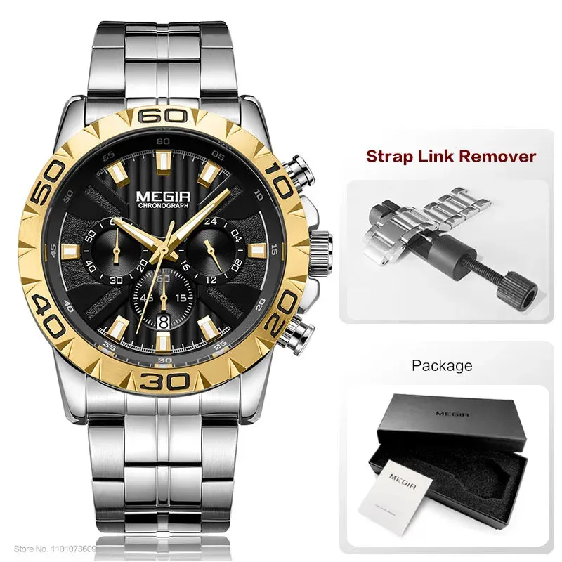 Men's Business Chronograph Quartz Watches Waterproof Luminous Army Wristwatch Watch