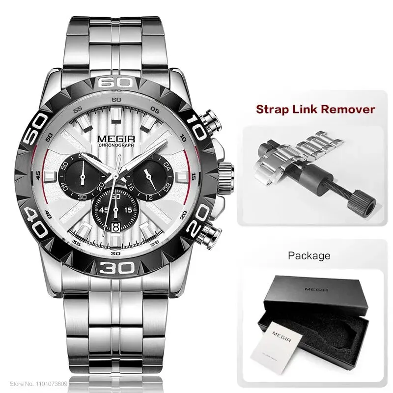 Men's Business Chronograph Quartz Watches Waterproof Luminous Army Wristwatch Watch