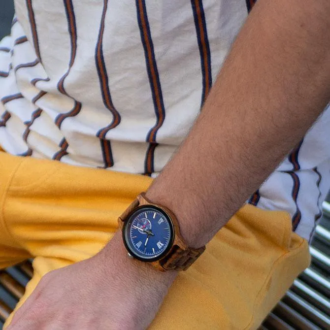 Men's Wood Watch Handcrafted Engraving Ambila