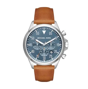 Michael Kors Men's Gage Brown Leather Watch