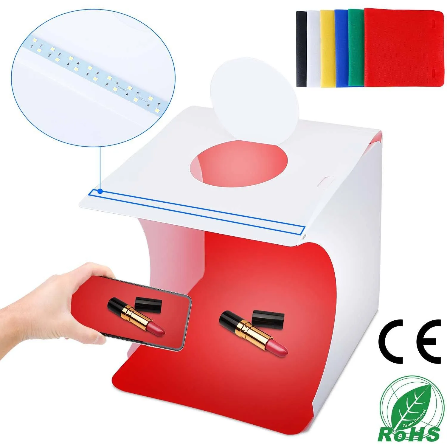 Mini Photo Studio Box Photography with 6 Color Backdrops