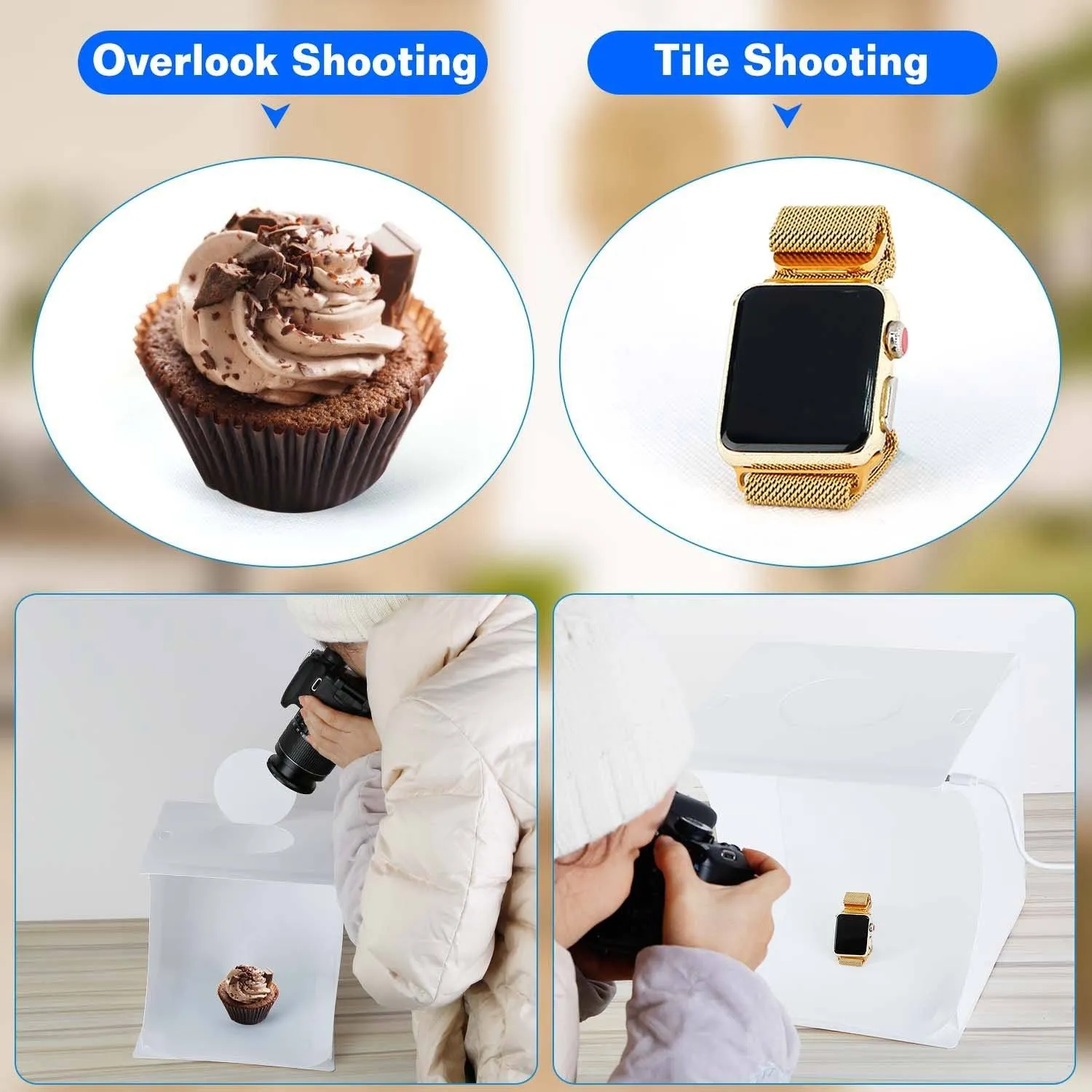 Mini Photo Studio Box Photography with 6 Color Backdrops