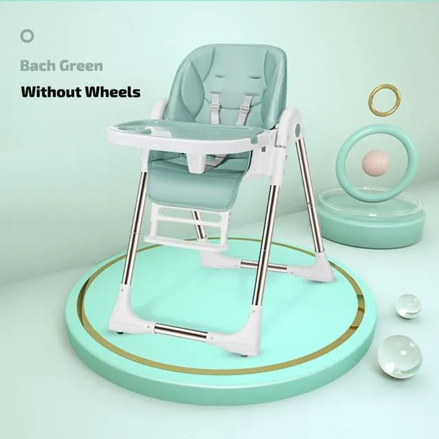 Multi function Foldable Portable Baby High Chair with Wheels