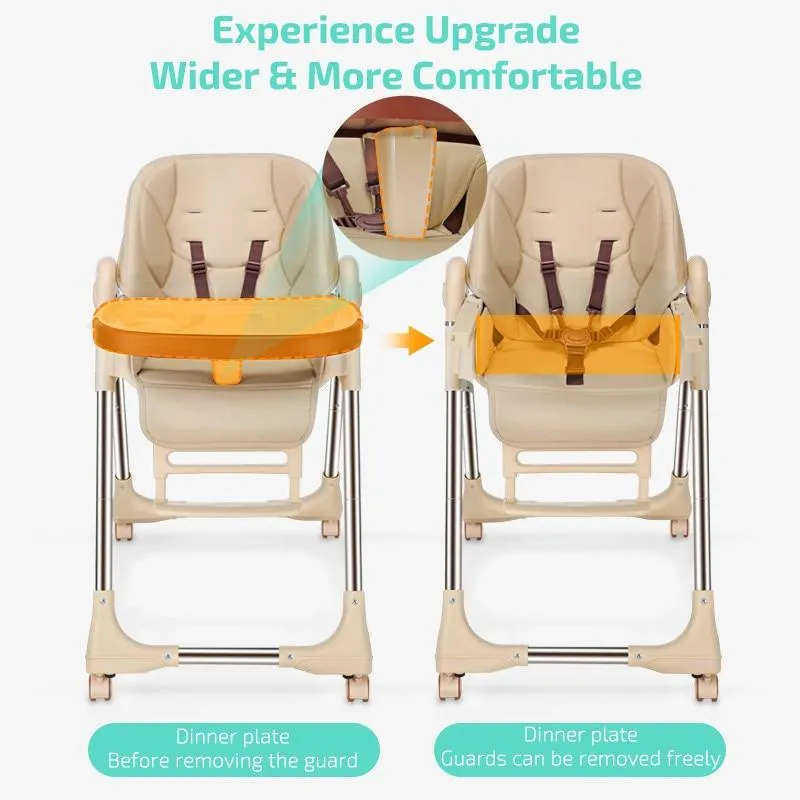 Multi function Foldable Portable Baby High Chair with Wheels