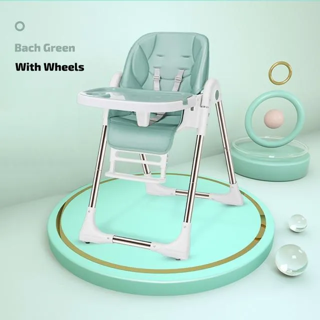Multi function Foldable Portable Baby High Chair with Wheels