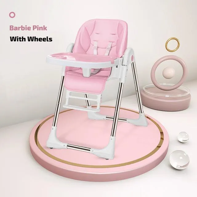 Multi function Foldable Portable Baby High Chair with Wheels