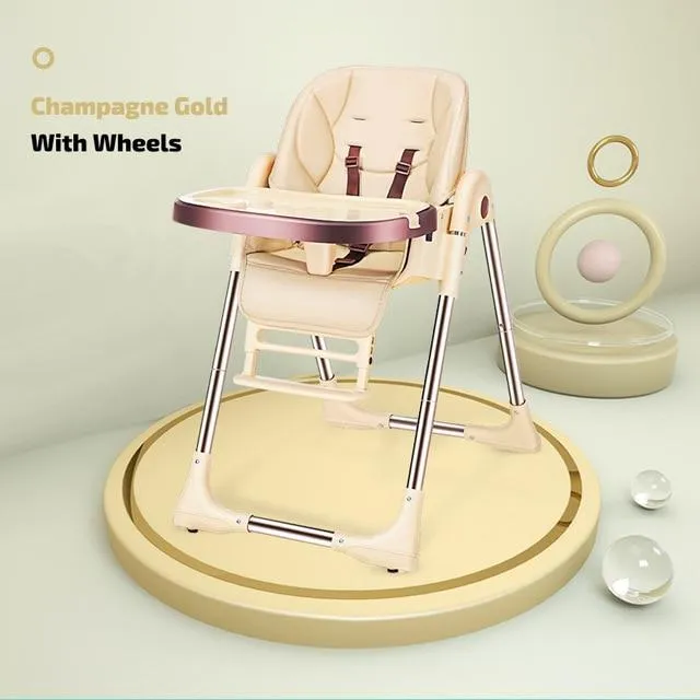 Multi function Foldable Portable Baby High Chair with Wheels