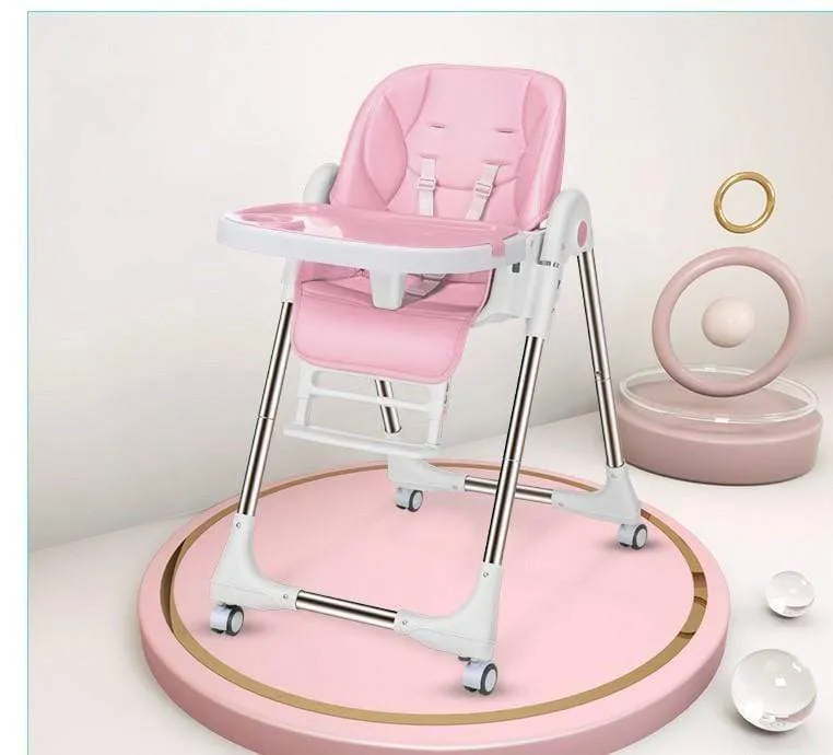 Multi function Foldable Portable Baby High Chair with Wheels