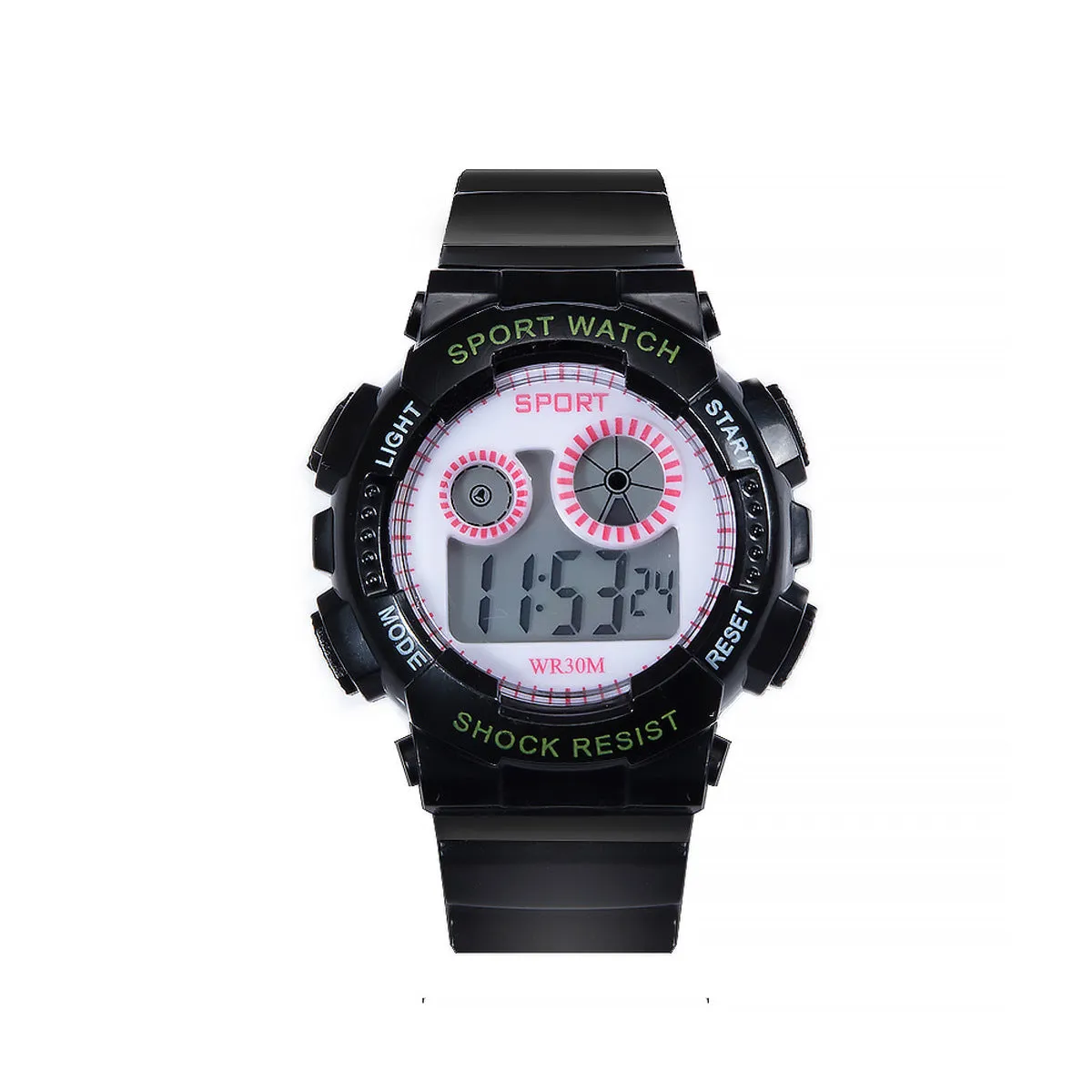 Multi-function luminous belt Alarm Bick Macaralon men and women watch LED students sports waterproof electronic watch