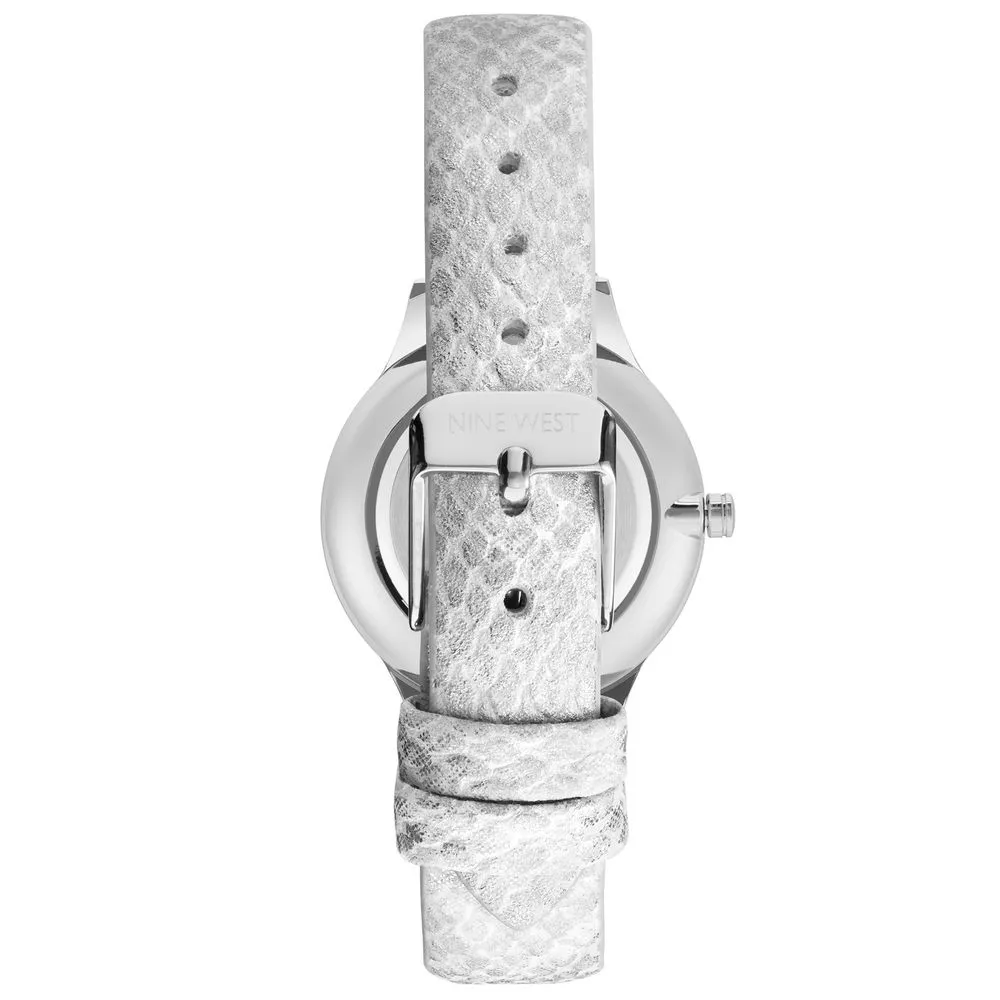 Nine West Quartz Classic Steel Silver Rhine Stone