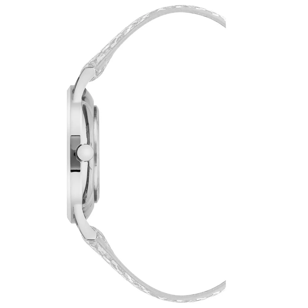 Nine West Quartz Classic Steel Silver Rhine Stone