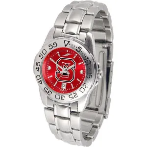 North Carolina State Wolfpack Ladies AnoChrome  Steel Band Sports Watch