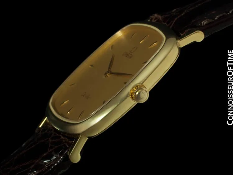 Omega De Ville Mens Ultra Thin Dress Watch in Gorgeous Condition - 18K Gold