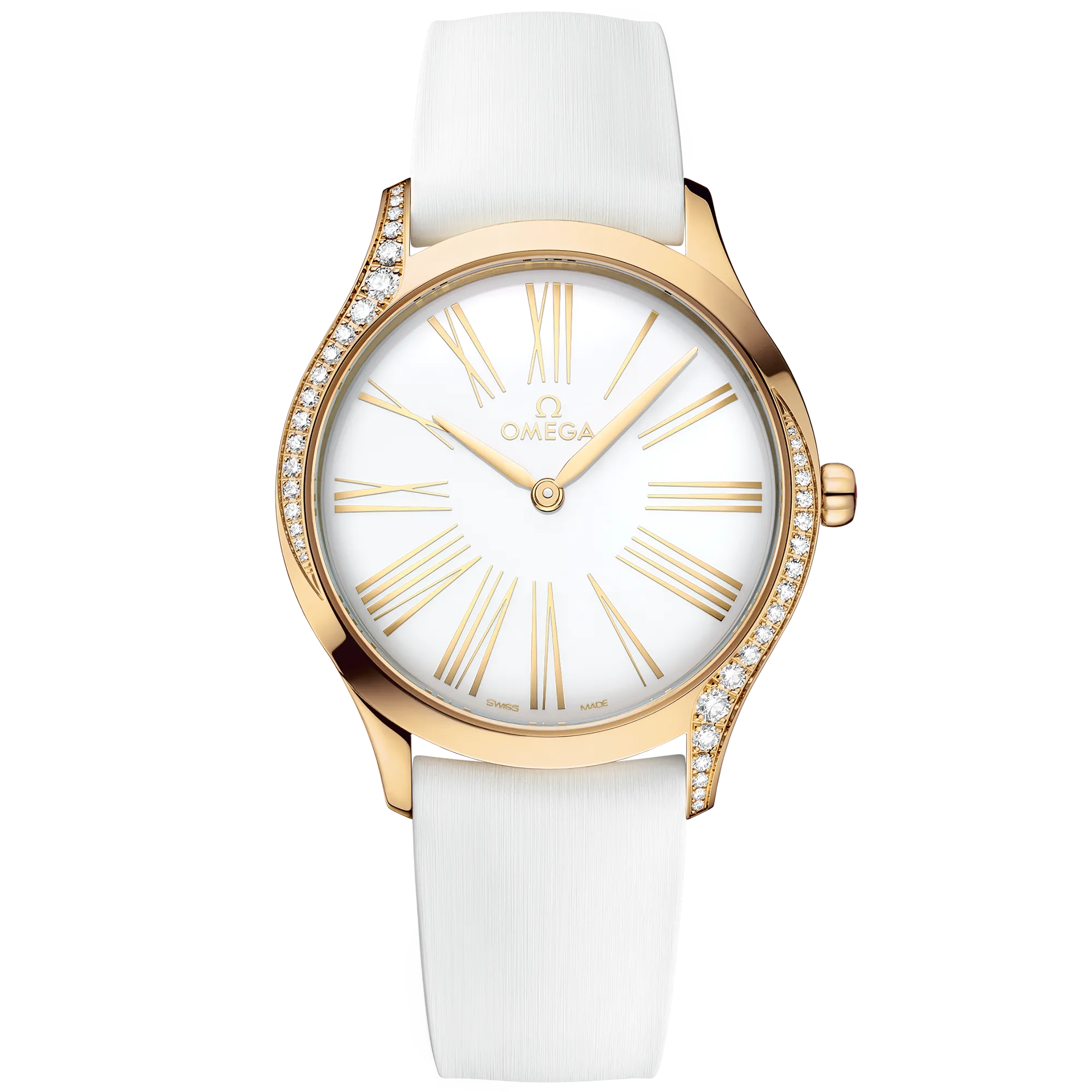 Omega De Ville Trésor 36 mm, Moonshine™ gold on rubber strap