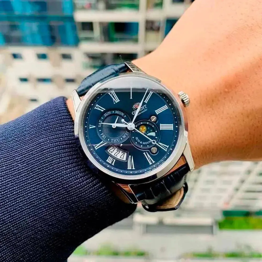 Orient Sun and Moon Men's Blue Watch RA-AK0011D30B