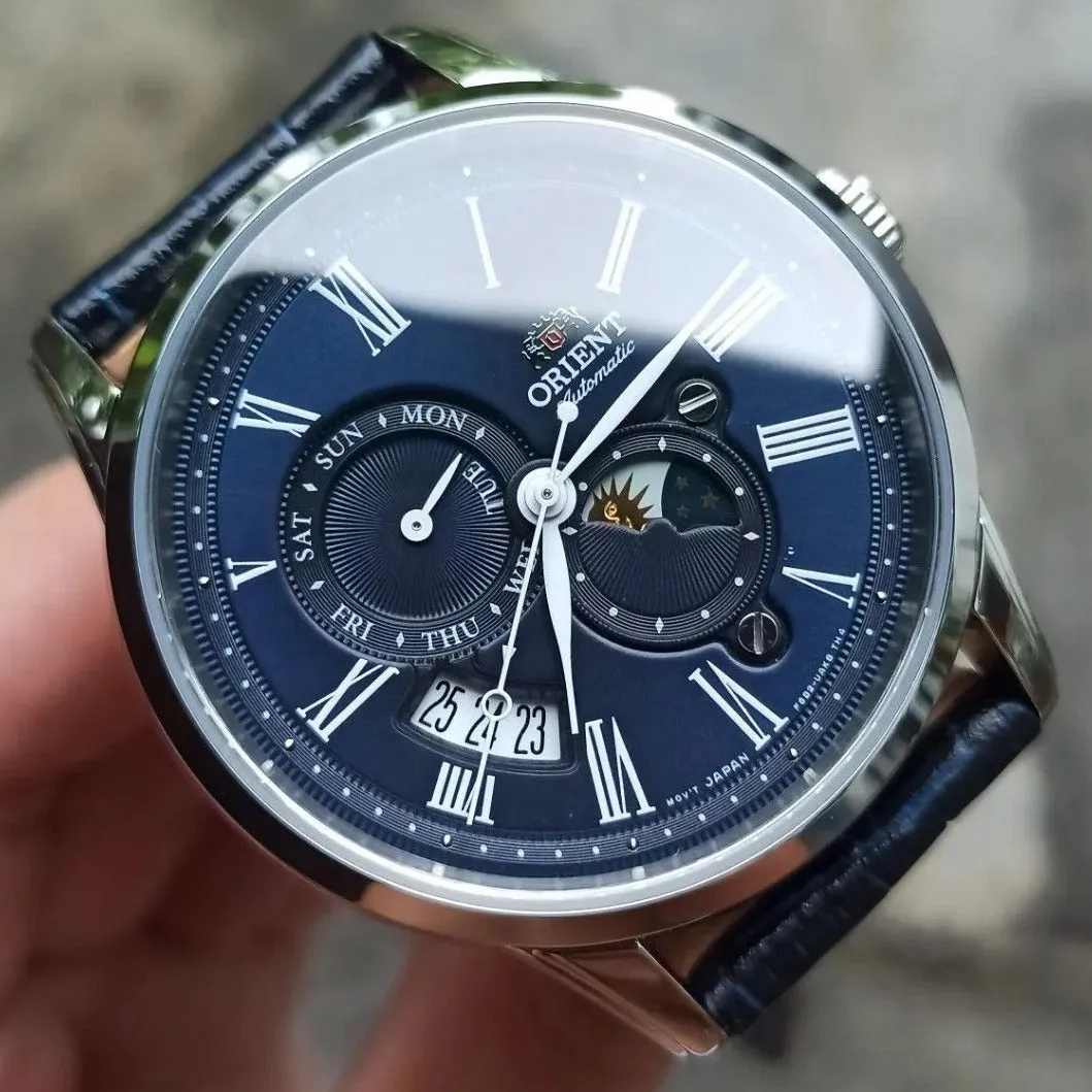 Orient Sun and Moon Men's Blue Watch RA-AK0011D30B