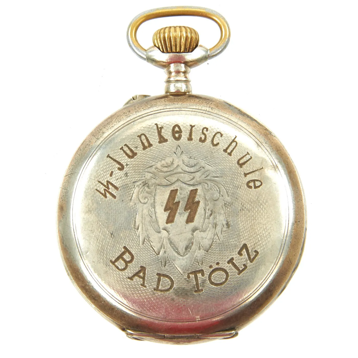 Original German WWII SS Officer Candidate School Bad Tölz Cased Pocket Watch by ZentRa - Fully Functional