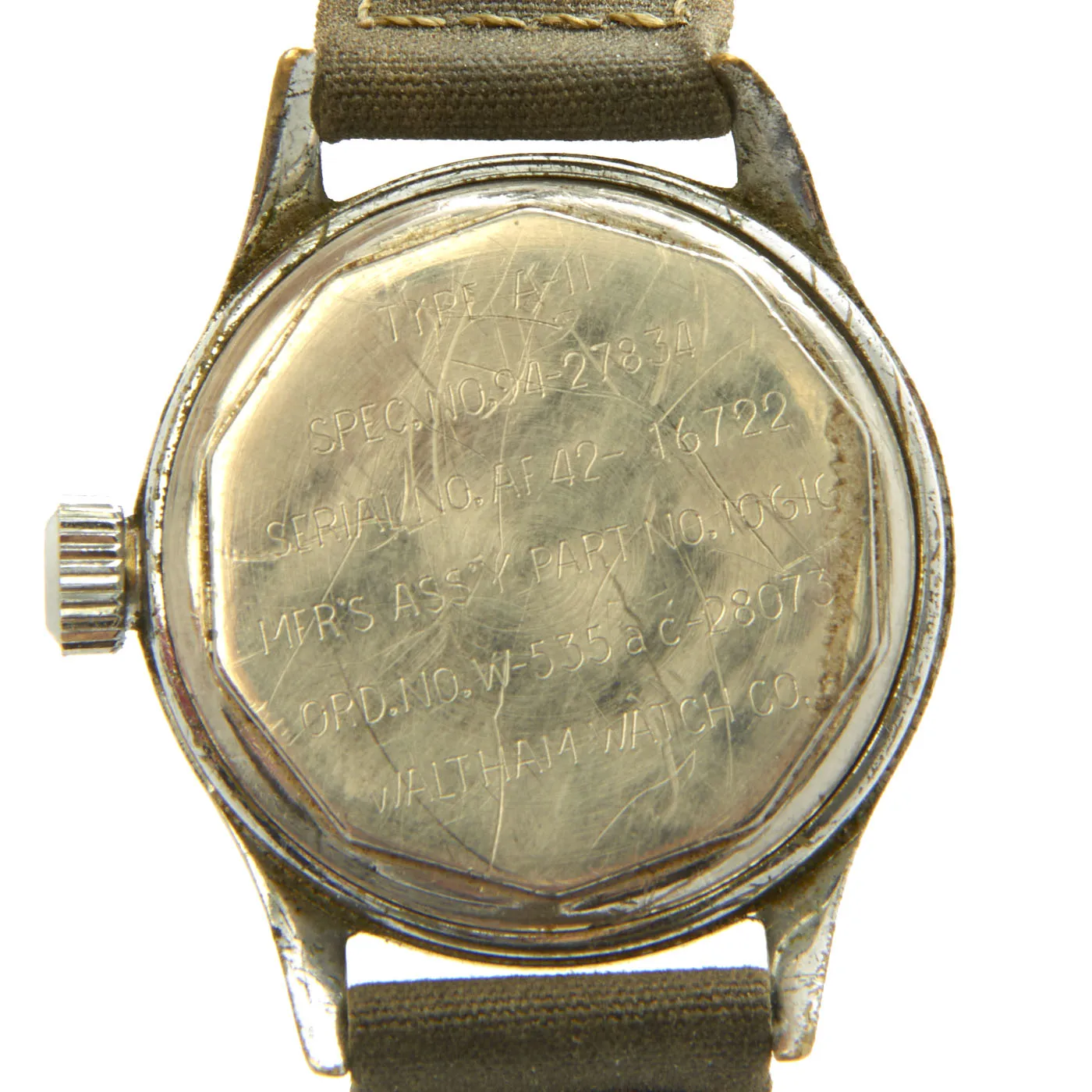 Original U.S. WWII 1942 Dated Type A-11 US Army Wrist Watch by Waltham - Fully Functional