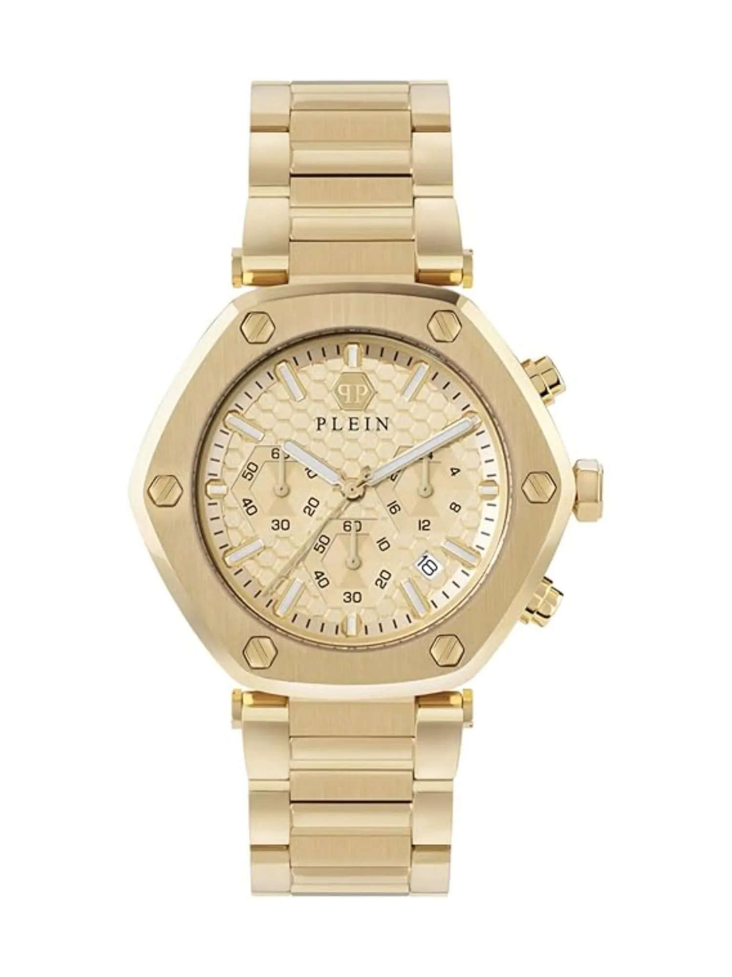 Philipp Plein Men 42 mm Size Gold Dial Analog Watch - PWZBA0523